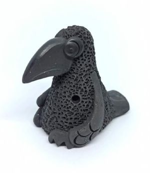 Керамика Щипановых SM01 Свистулька маленькая Ворона, черная.