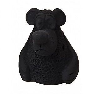 Керамика Щипановых SM02 Свистулька маленькая Медведь, черная.