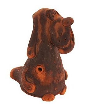 Керамика Щипановых SB02 Свистулька большая Собака, обварная.